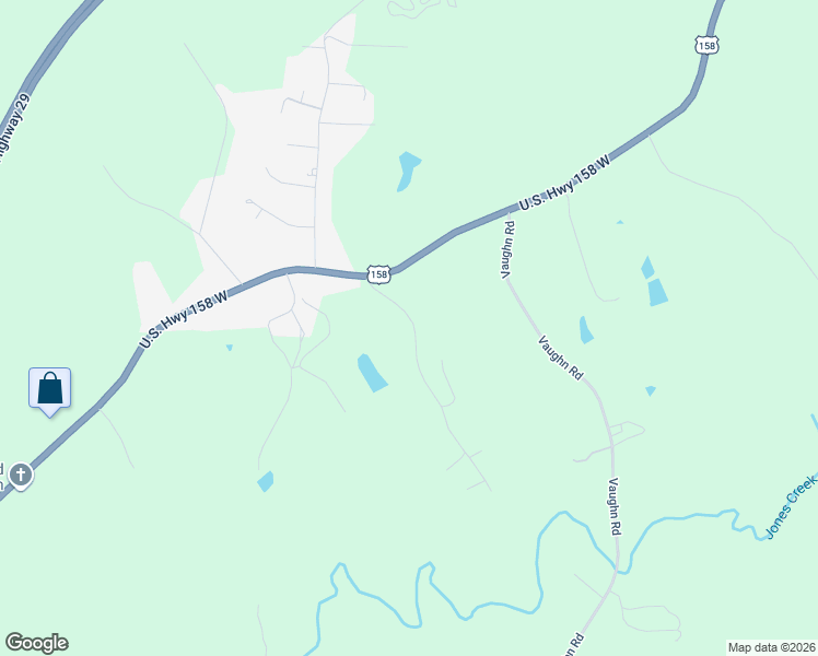 map of restaurants, bars, coffee shops, grocery stores, and more near 184 Grady Road in Reidsville