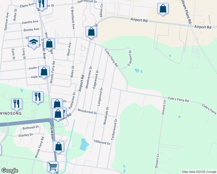 map of restaurants, bars, coffee shops, grocery stores, and more near 1130 Woodvale Drive in Gallatin