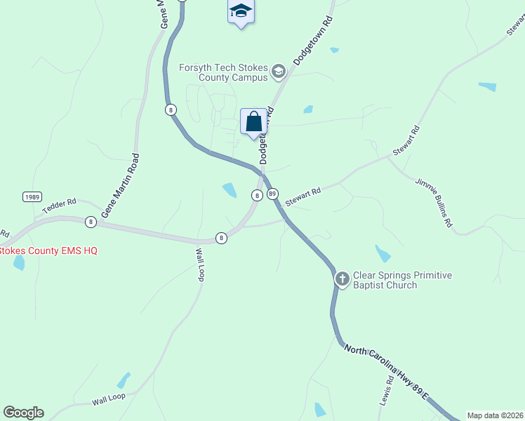 map of restaurants, bars, coffee shops, grocery stores, and more near 2661 North Carolina 8 in Walnut Cove