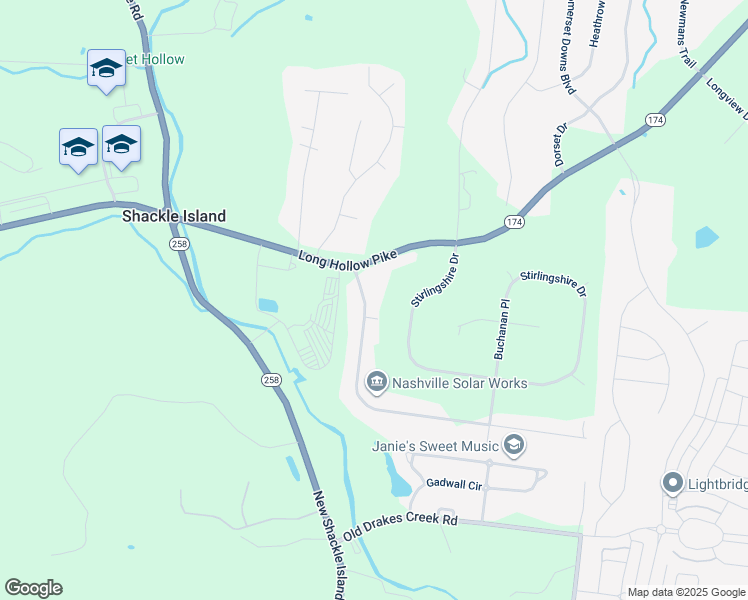 map of restaurants, bars, coffee shops, grocery stores, and more near 105 Buchanan Circle in Hendersonville