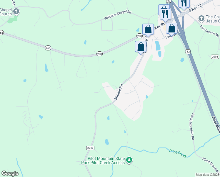 map of restaurants, bars, coffee shops, grocery stores, and more near 155 Downybrooke Lane in Pinnacle
