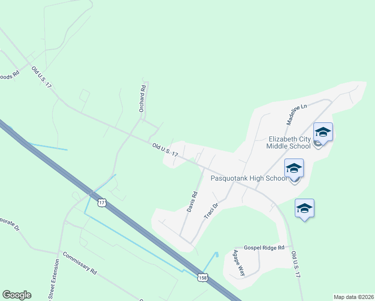 map of restaurants, bars, coffee shops, grocery stores, and more near 1110 Northside Road in Elizabeth City