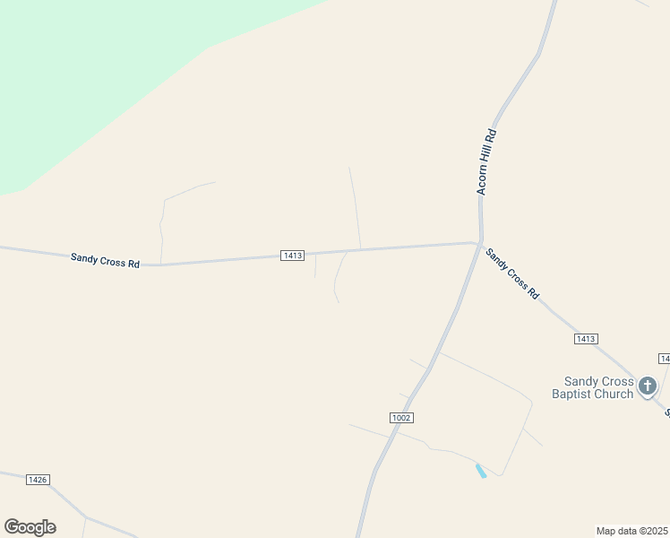map of restaurants, bars, coffee shops, grocery stores, and more near Sandy Cross Road in Gates County