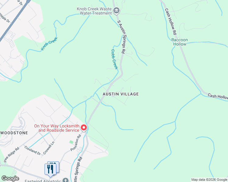 map of restaurants, bars, coffee shops, grocery stores, and more near 2602 Austin Village Boulevard in Johnson City