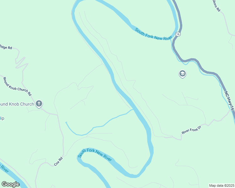 map of restaurants, bars, coffee shops, grocery stores, and more near 382 Rocky River Drive in West Jefferson