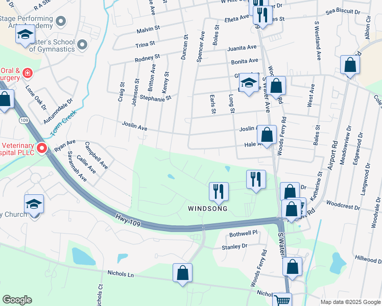 map of restaurants, bars, coffee shops, grocery stores, and more near 241 Hale Avenue in Gallatin