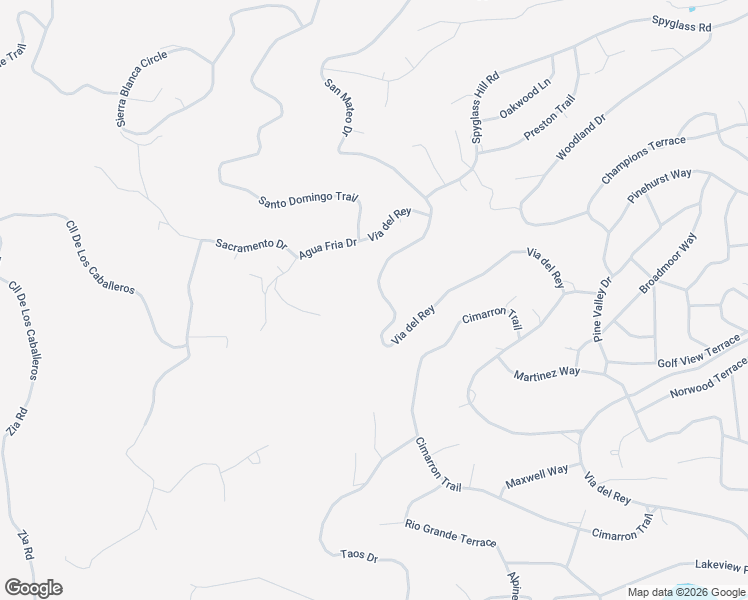 map of restaurants, bars, coffee shops, grocery stores, and more near Vía Del Rey in Taos