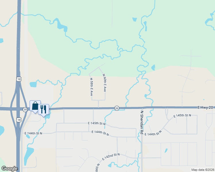 map of restaurants, bars, coffee shops, grocery stores, and more near 14841 North 60th East Avenue in Collinsville