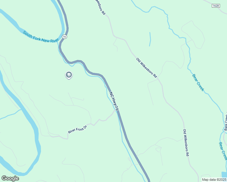 map of restaurants, bars, coffee shops, grocery stores, and more near 5551 North Carolina 16 in Jefferson