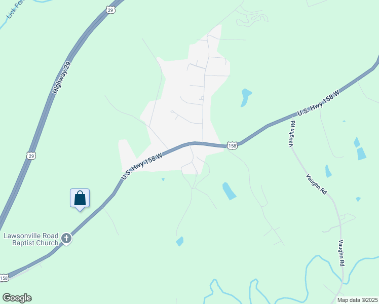 map of restaurants, bars, coffee shops, grocery stores, and more near 3094 U.S. 158 in Reidsville
