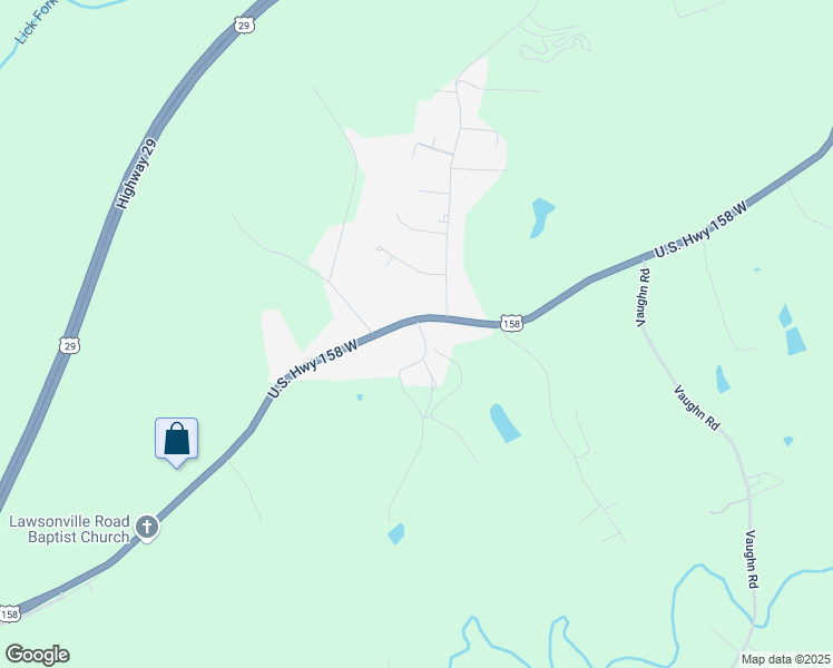 map of restaurants, bars, coffee shops, grocery stores, and more near 3094 U.S. 158 in Reidsville