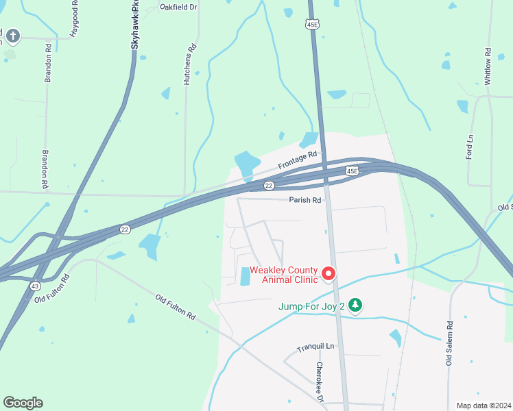 map of restaurants, bars, coffee shops, grocery stores, and more near 148 Parish Road in Martin