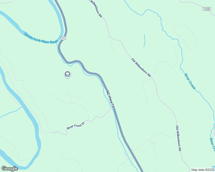 map of restaurants, bars, coffee shops, grocery stores, and more near 5521 North Carolina 16 in Jefferson