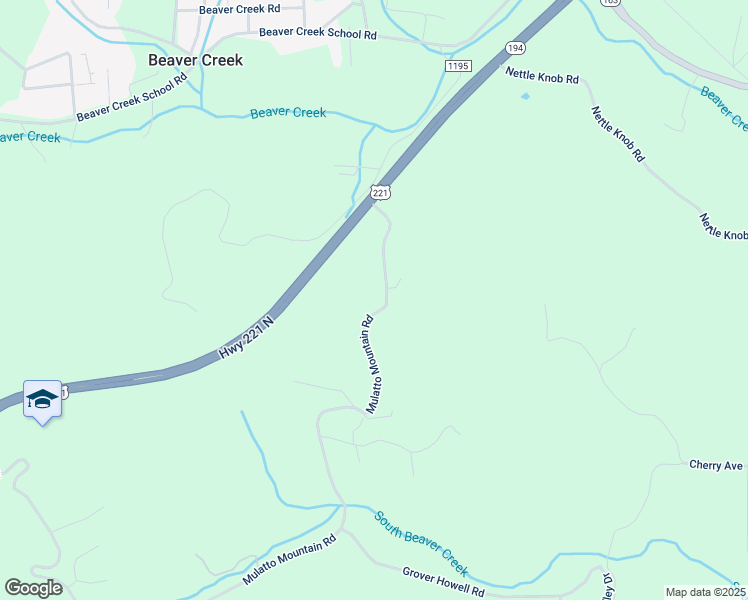 map of restaurants, bars, coffee shops, grocery stores, and more near 314 Mulatto Mountain Road in West Jefferson