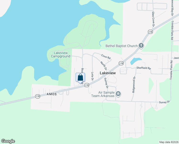 map of restaurants, bars, coffee shops, grocery stores, and more near 108 Leta Drive in Lakeview
