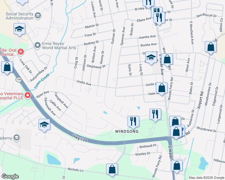 map of restaurants, bars, coffee shops, grocery stores, and more near 1148 Spencer Avenue in Gallatin