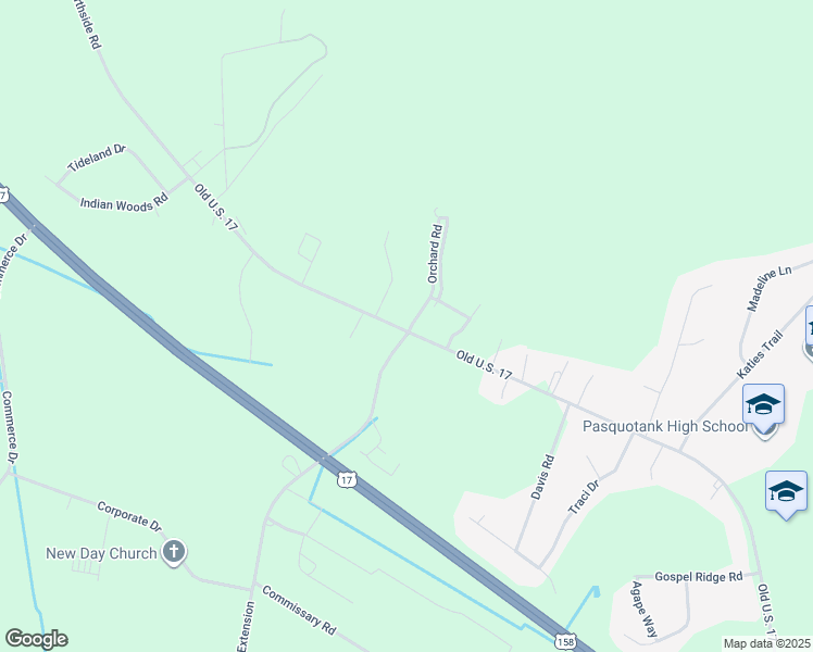 map of restaurants, bars, coffee shops, grocery stores, and more near 1138 Northside Road in Elizabeth City