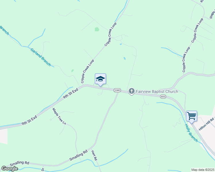 map of restaurants, bars, coffee shops, grocery stores, and more near 649 State Highway 2380 in Watauga