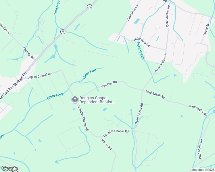 map of restaurants, bars, coffee shops, grocery stores, and more near 180 Argil Cox Road in Jonesborough