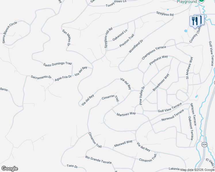map of restaurants, bars, coffee shops, grocery stores, and more near 200-258 Vía Del Rey in Taos