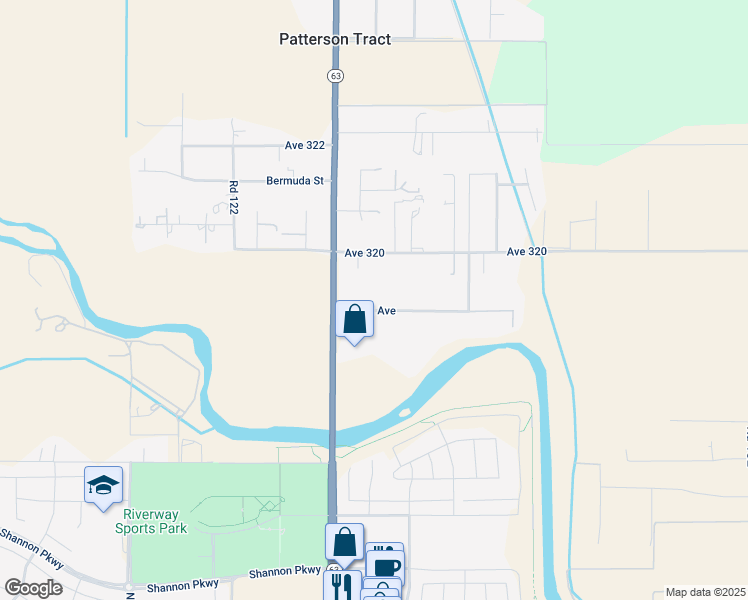 map of restaurants, bars, coffee shops, grocery stores, and more near 12480 Marlin Avenue in Visalia