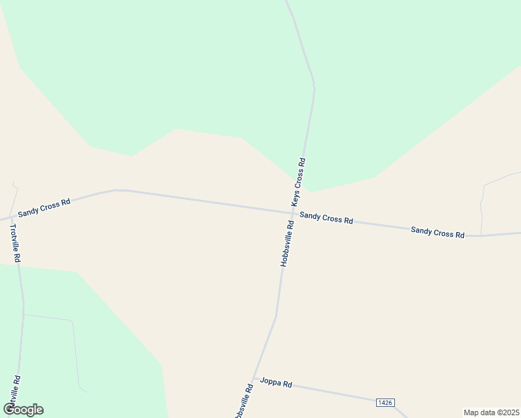 map of restaurants, bars, coffee shops, grocery stores, and more near Sandy Cross Road in Gates County