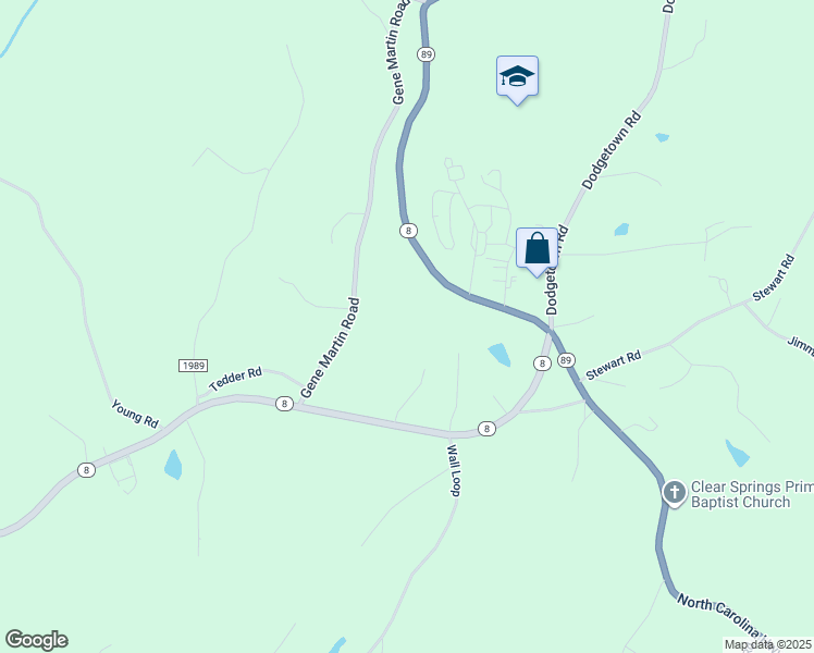 map of restaurants, bars, coffee shops, grocery stores, and more near 2860 North Carolina 8 Highway South in Walnut Cove