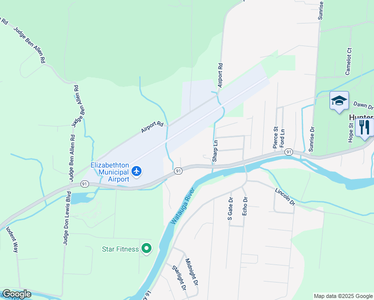map of restaurants, bars, coffee shops, grocery stores, and more near 111 Hylander Dr in Elizabethton