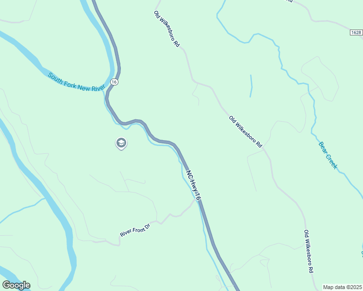map of restaurants, bars, coffee shops, grocery stores, and more near 5423 North Carolina 16 in Jefferson