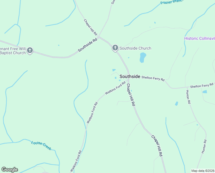 map of restaurants, bars, coffee shops, grocery stores, and more near 4818 Watkins Ford Road in Southside