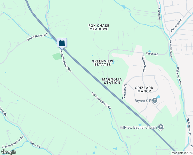 map of restaurants, bars, coffee shops, grocery stores, and more near 1501 Springfield Hwy in Goodlettsville
