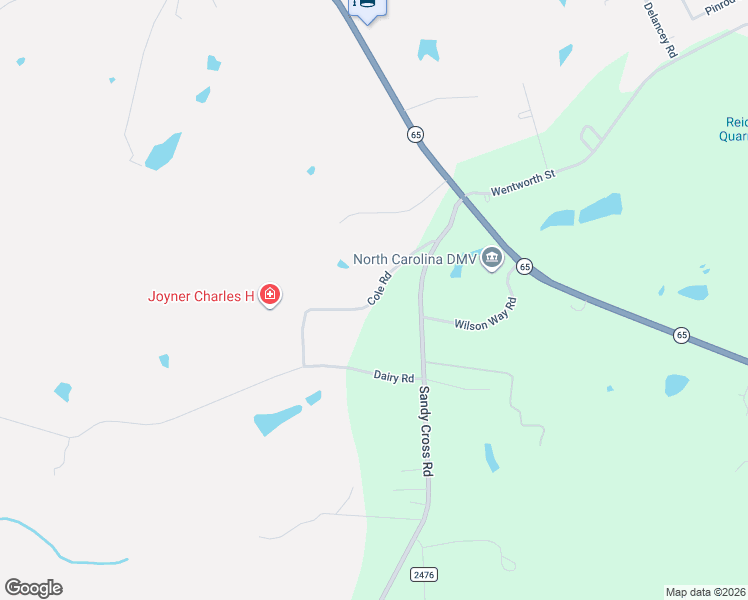 map of restaurants, bars, coffee shops, grocery stores, and more near 268 Cole Road in Reidsville