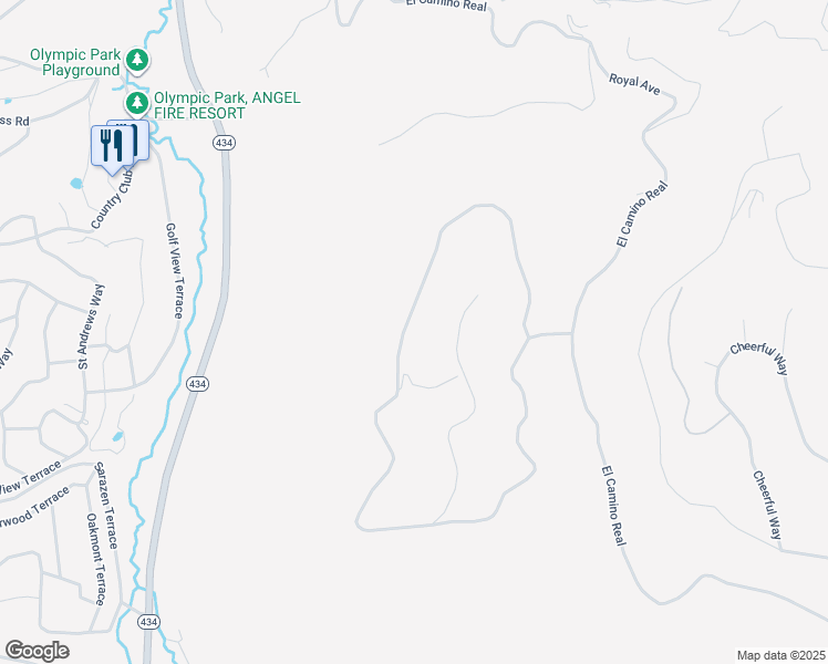 map of restaurants, bars, coffee shops, grocery stores, and more near 81 Vail Loop in Angel Fire