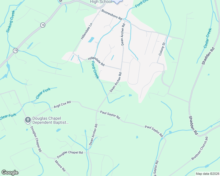 map of restaurants, bars, coffee shops, grocery stores, and more near 109 Leedy Lane in Jonesborough