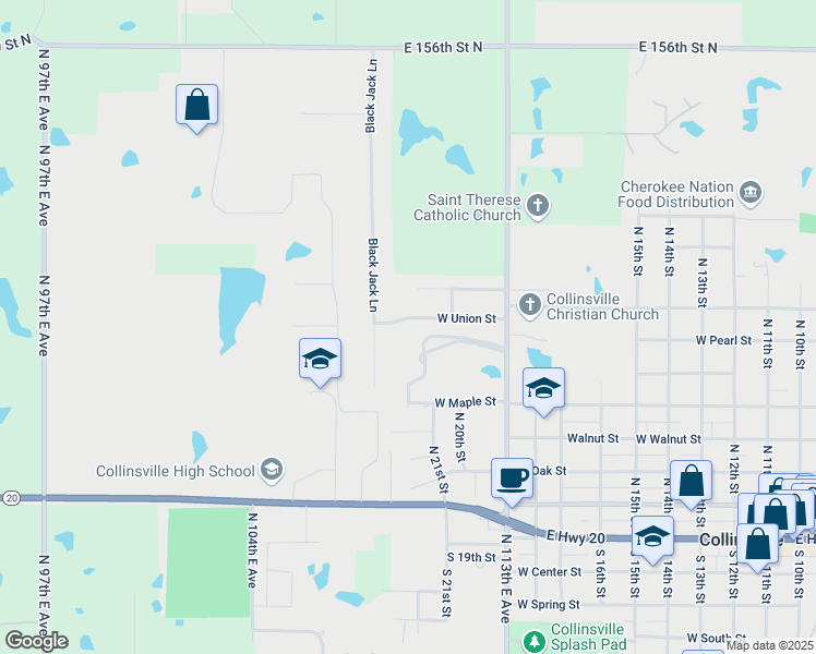 map of restaurants, bars, coffee shops, grocery stores, and more near 2116 West Union Street in Collinsville