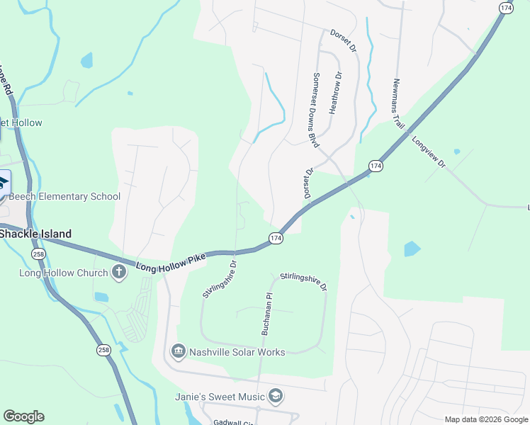 map of restaurants, bars, coffee shops, grocery stores, and more near 2890 Long Hollow Pike in Hendersonville