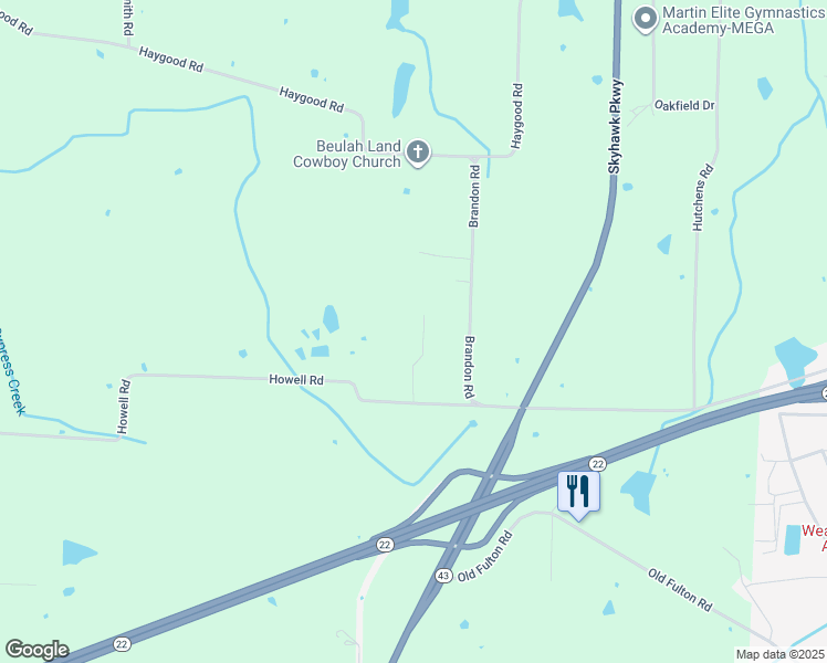 map of restaurants, bars, coffee shops, grocery stores, and more near 192 Brewer Road in Martin