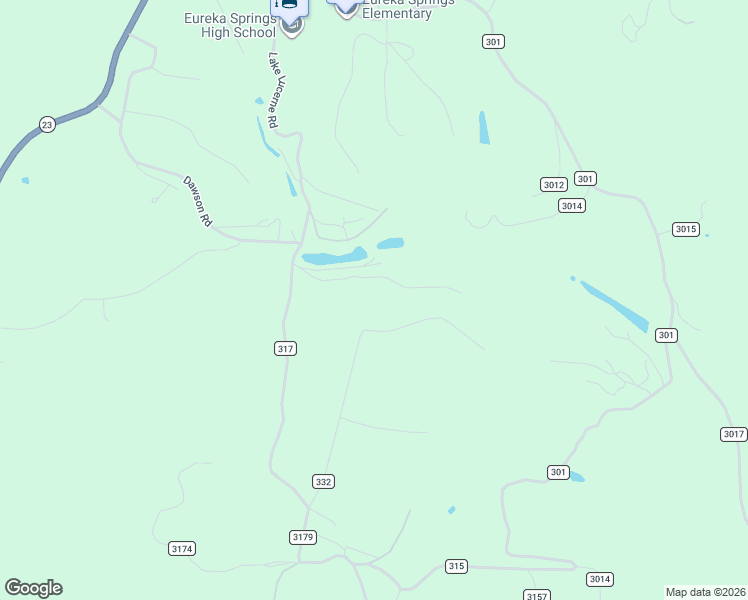 map of restaurants, bars, coffee shops, grocery stores, and more near 520 County Road 332 in Eureka Springs