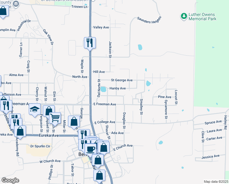 map of restaurants, bars, coffee shops, grocery stores, and more near 502 Meadowmere Street in Berryville