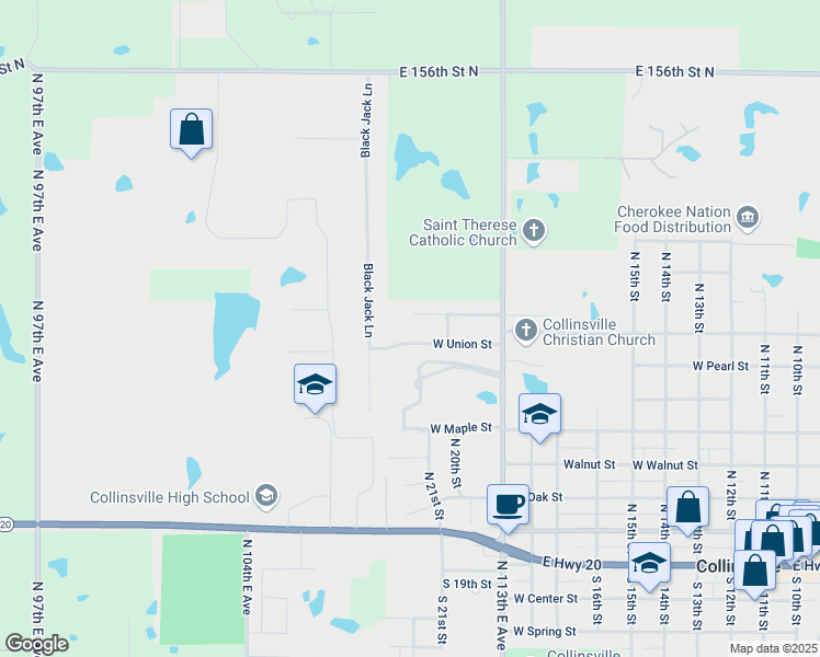 map of restaurants, bars, coffee shops, grocery stores, and more near 2116 West Union Street in Collinsville