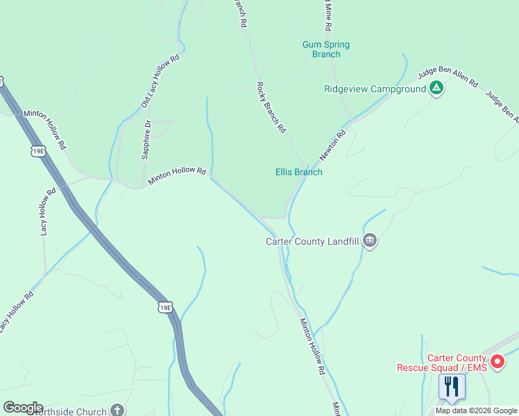 map of restaurants, bars, coffee shops, grocery stores, and more near 306 Minton Hollow Road in Elizabethton