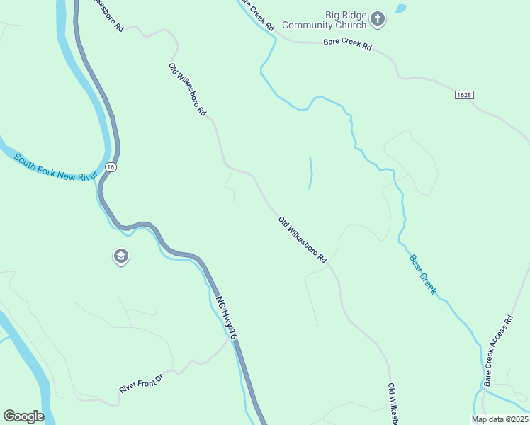 map of restaurants, bars, coffee shops, grocery stores, and more near 1386 Old Wilkesboro Road in Jefferson