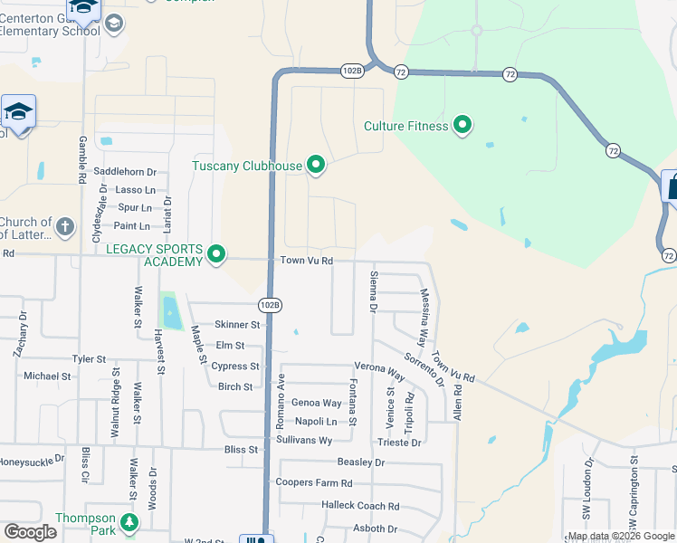 map of restaurants, bars, coffee shops, grocery stores, and more near 1051 Tarah Knolls Circle in Centerton