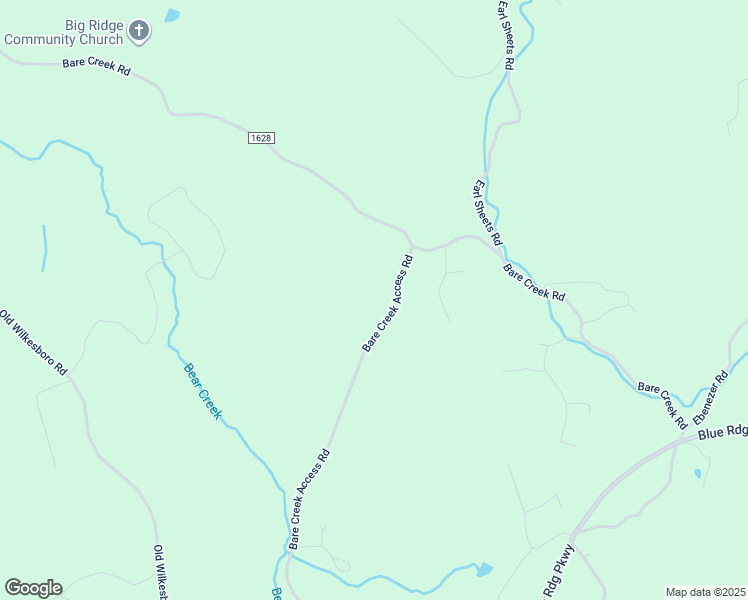 map of restaurants, bars, coffee shops, grocery stores, and more near 363 Bare Creek Access Road in Jefferson