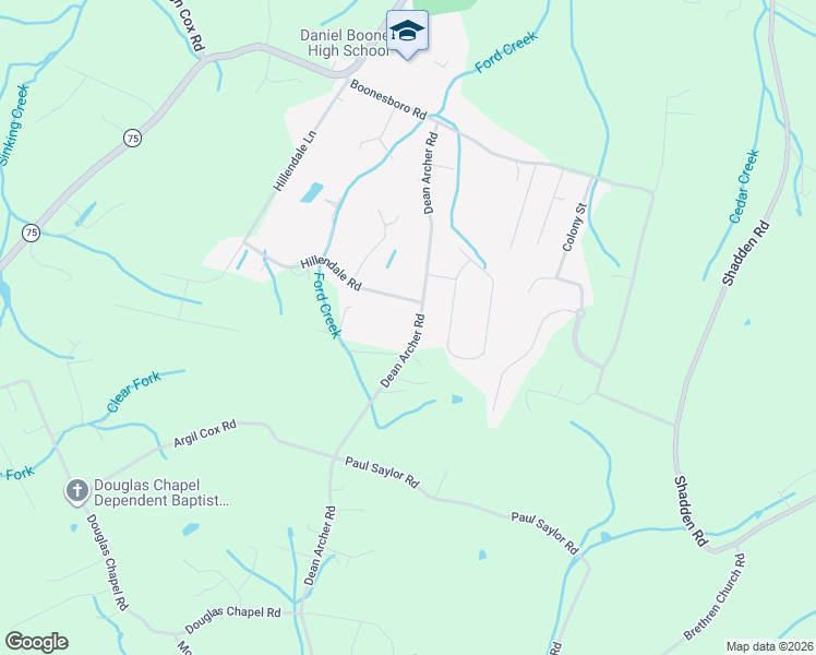 map of restaurants, bars, coffee shops, grocery stores, and more near 109 Leedy Lane in Jonesborough