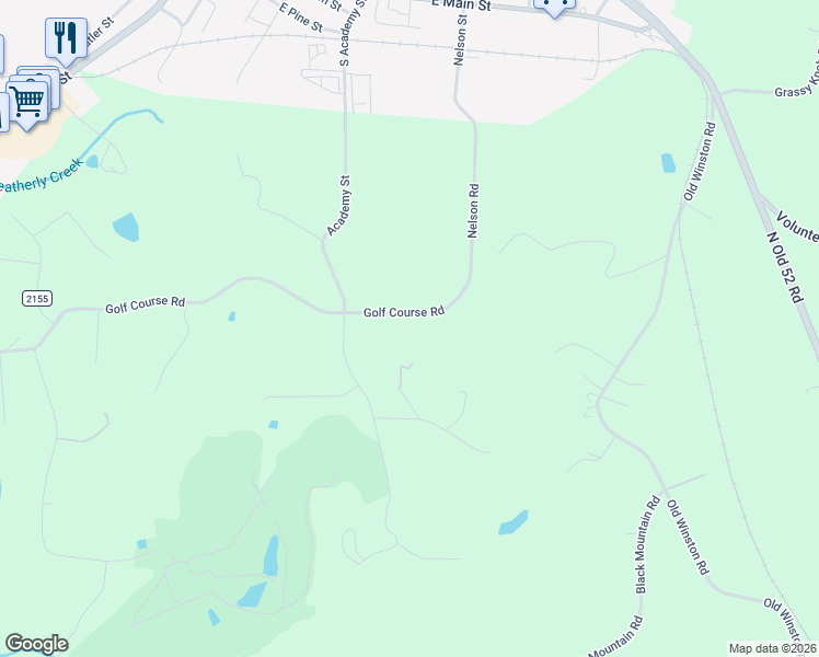 map of restaurants, bars, coffee shops, grocery stores, and more near 803 Golf Course Road in Pilot Mountain