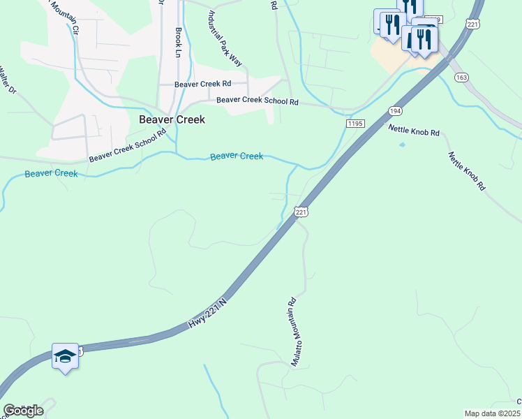 map of restaurants, bars, coffee shops, grocery stores, and more near 640 Helen Blevins Road in West Jefferson