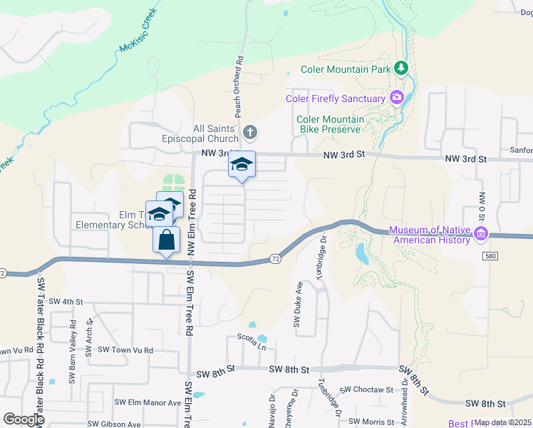 map of restaurants, bars, coffee shops, grocery stores, and more near 2909 Red Haven Street in Bentonville