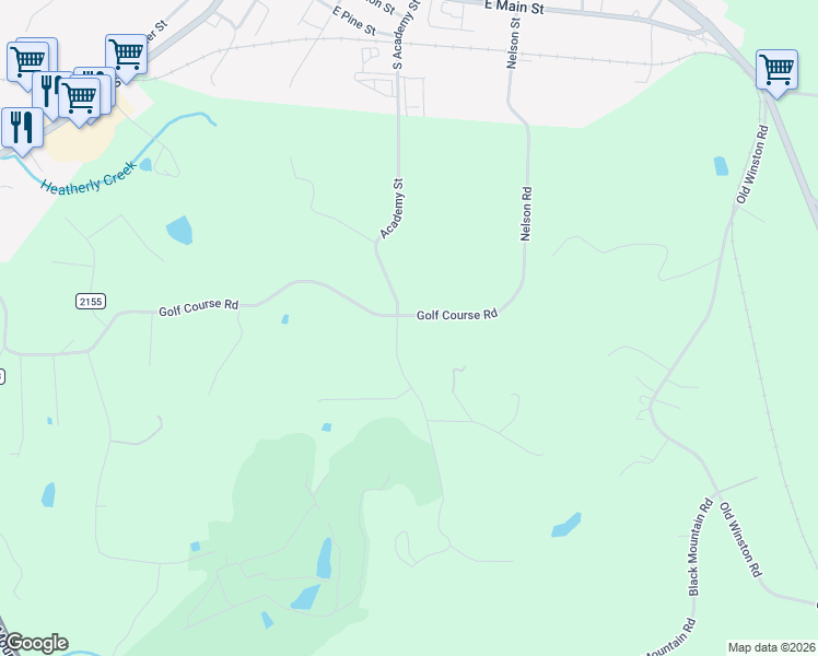 map of restaurants, bars, coffee shops, grocery stores, and more near 764 Golf Course Road in Pilot Mountain