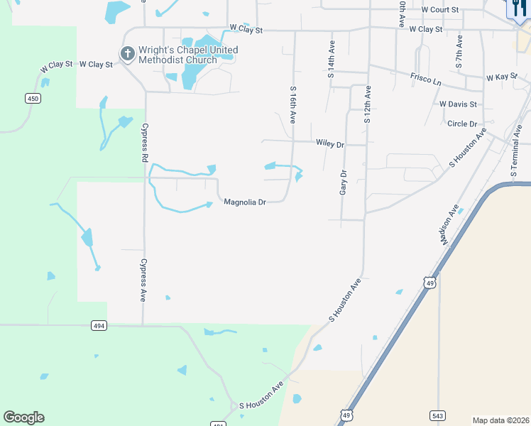 map of restaurants, bars, coffee shops, grocery stores, and more near 1750 Magnolia Drive in Piggott